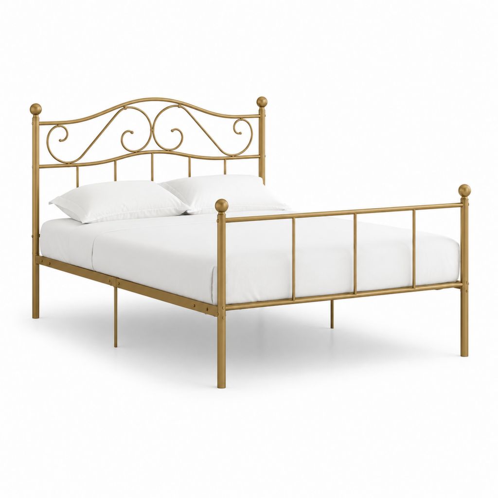 Metallbett Doppelbett Gold Stahlrohr 140 x 200 cm