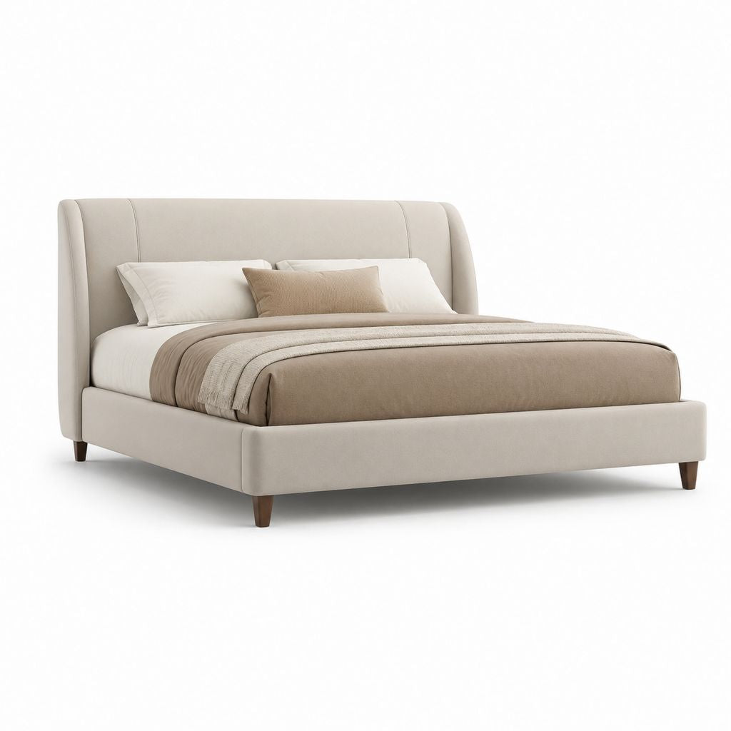 Polsterbett Doppelbett Beige Polyester Rechteckig 160 x 200 cm