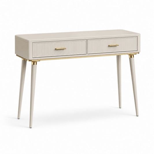 Konsolentisch mit 2 Schubladen Cremeweiß MDF Stahl 120 x 40 x 80 cm