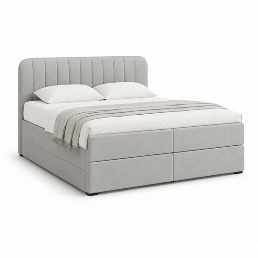 Boxspringbett Hellgrau Polyester Rechteckig mit Liegefläche 180 x 200 cm