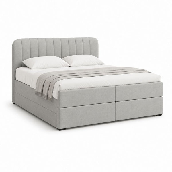 Boxspringbett Hellgrau Polyester Rechteckig mit Liegefläche 180 x 200 cm